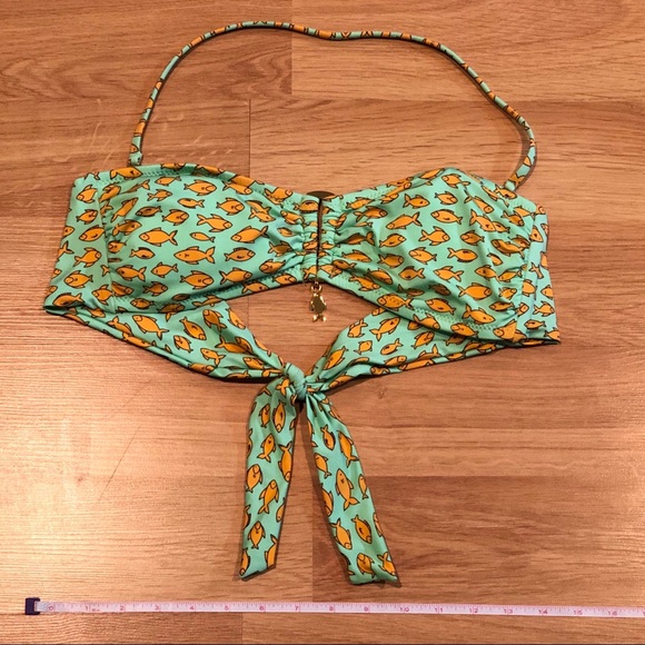 Daniel Cremieux Other - CREMIEUX goldfish green bikini top swim suit Large